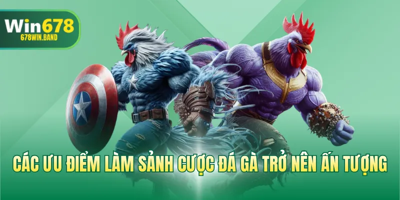 Các ưu điểm làm sảnh cược đá gà trở nên ấn tượng 